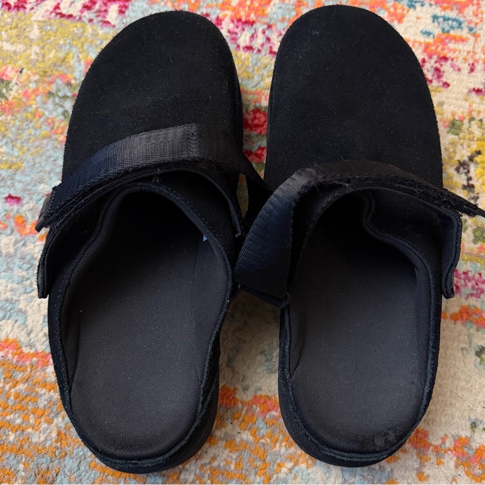 UGG Goldenstar Clog Platform Black Suede Shoes - Picture 3 of 4